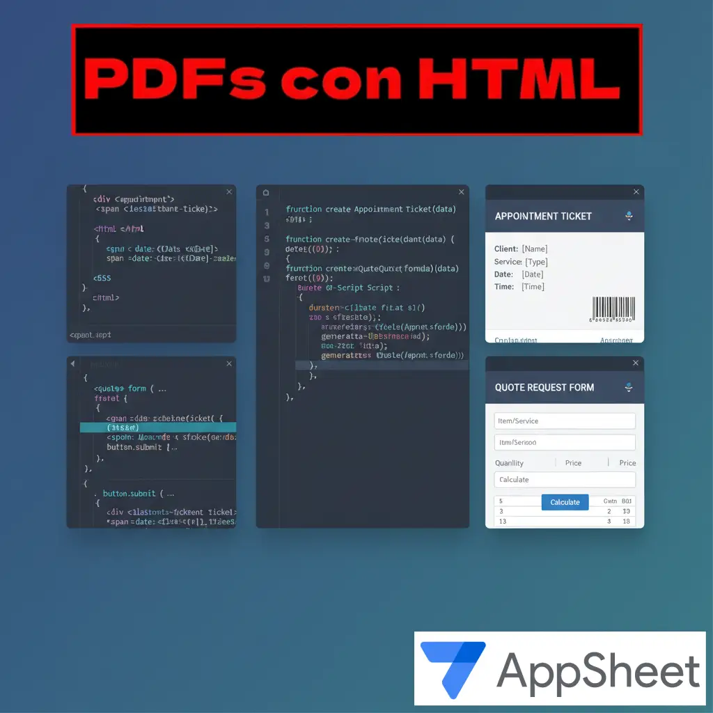 Kit HTML/CSS y Script para Ticket de Citas y Formato de Cotización en AppSheet