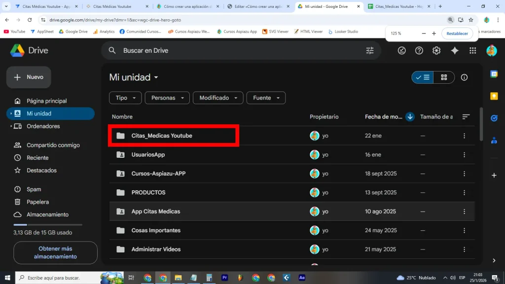 1.1 Crear la carpeta principal