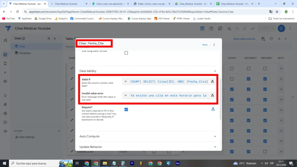 3.6 Evitar que las citas se crucen (validación de horarios)