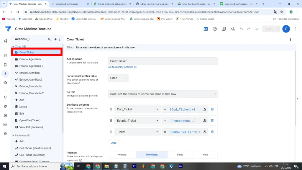 4.1 Acción Crear Ticket