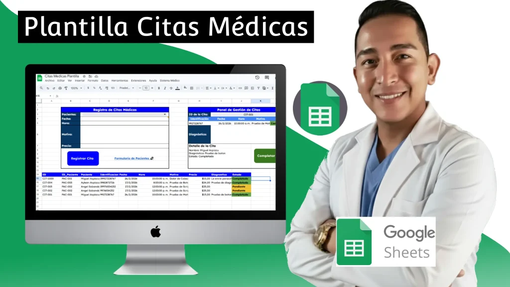 Como crear una plantilla de citas medicas en google sheets