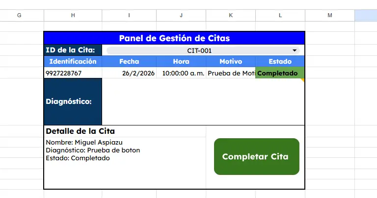 Diseñar la Home – Parte 2: Panel de Gestión de Citas (Revisar y Completar)