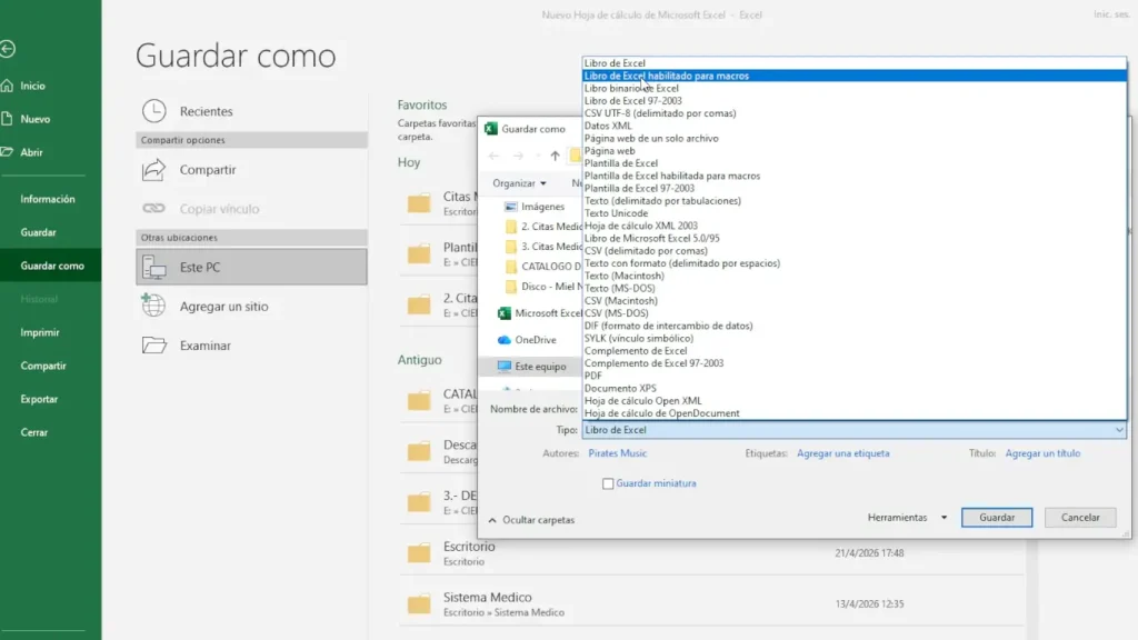 Paso 3: Guardar el archivo de Excel habilitado para macros