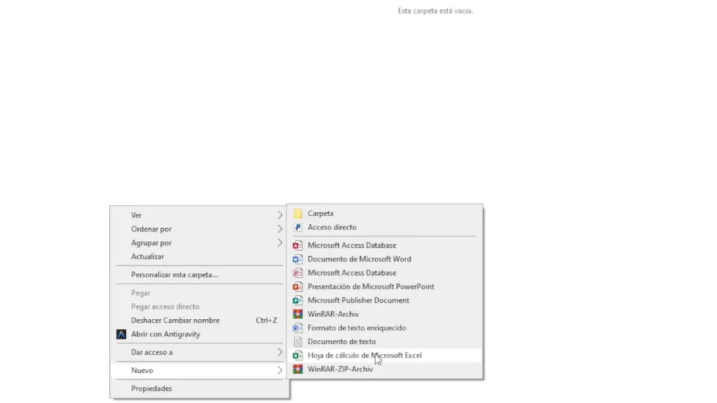 Paso 2: Crear el libro de Excel