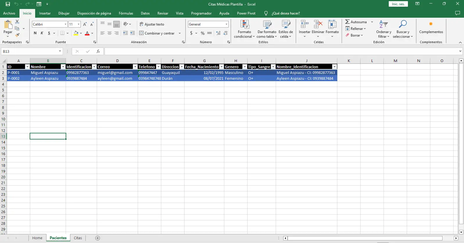 Plantilla de Citas Médicas en Excel con Macros VBA para Gestionar tu Consultorio Médico | AT-Citas Médicas 003