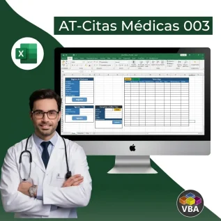 Plantilla de Citas Médicas en Excel con Macros VBA para Gestionar tu Consultorio Médico AT-Citas Médicas 003